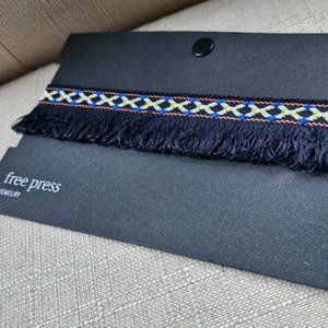 Free Press Women Choker Necklace Fashion Jewelry Blue Fringe Choker New